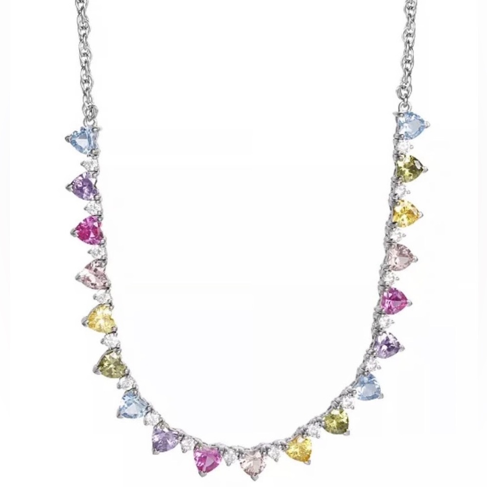 Multicolor Heart Shaped 18” Collar Necklace